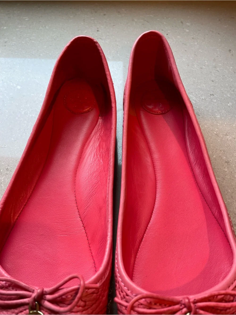 Tory Burch Chelsea Stitched Logo Flats | Rose Petal